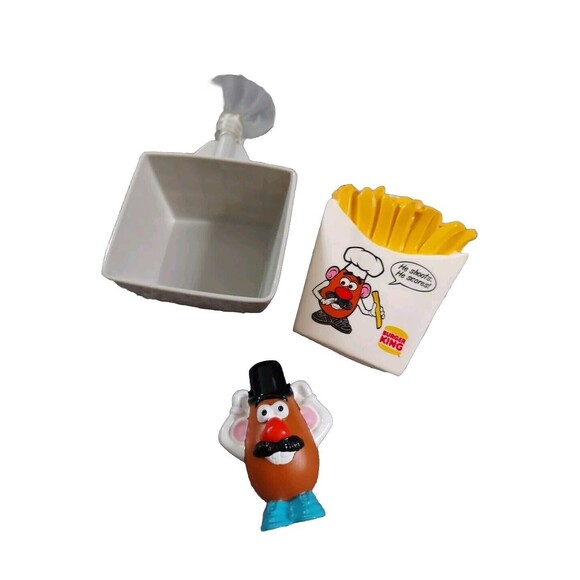 Lot Of 3 Vintage Burger King Toy 1998 Hasbro Mr. Potato Head Fry Box Basketball - Picture 1 of 8